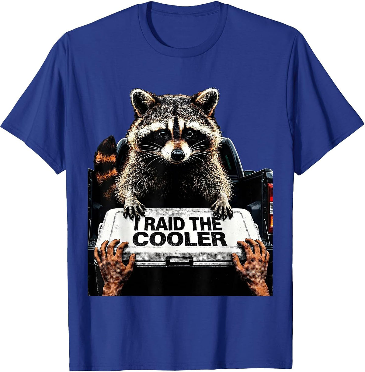 I Raid The Cooler Funny Raccoon Trash Panda Meme Humor T-Shirt - Royal Blue
