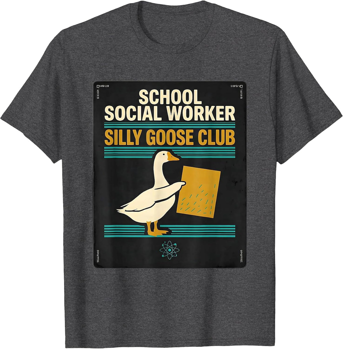 School Social Worker Silly Goose Club Midcentury Modern T-Shirt - Dark Heather Grey
