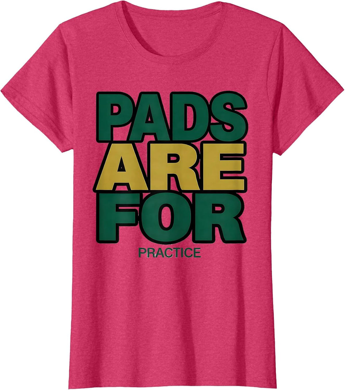 Women's Pads Are For Practice Rugby South African Pride National T-Shirt - Red Heather