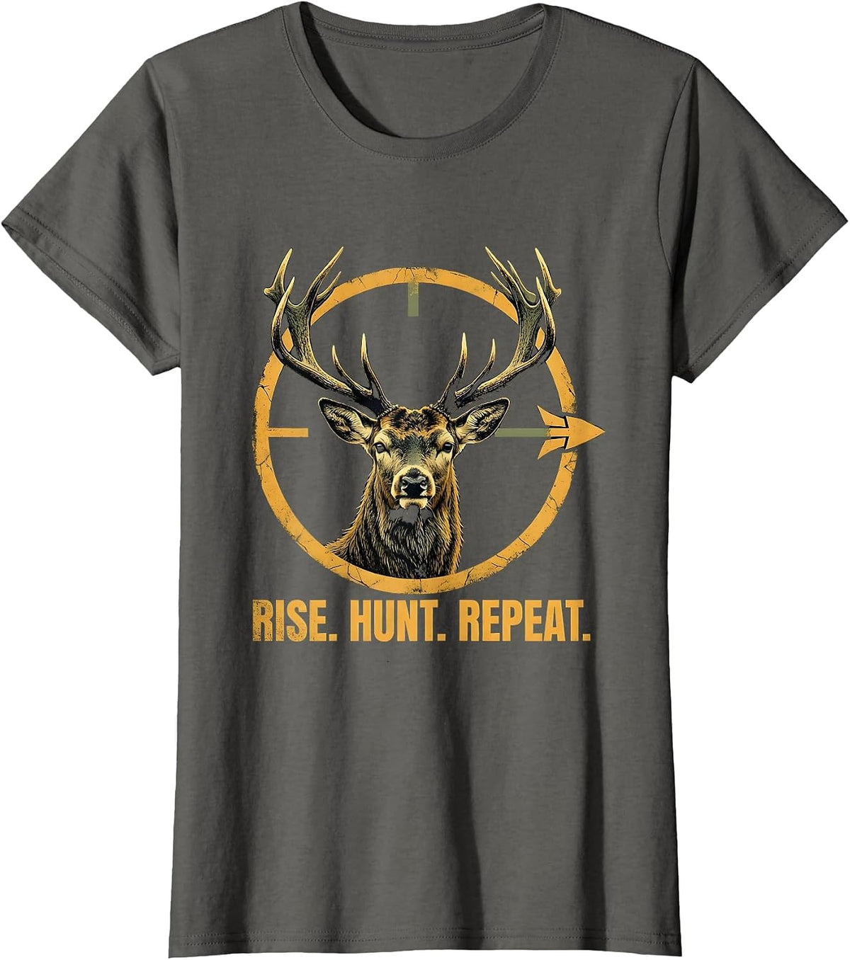 Women's Rise Hunt Repeat Hunting Lifestyle Design T-Shirt - Asphalt Grey
