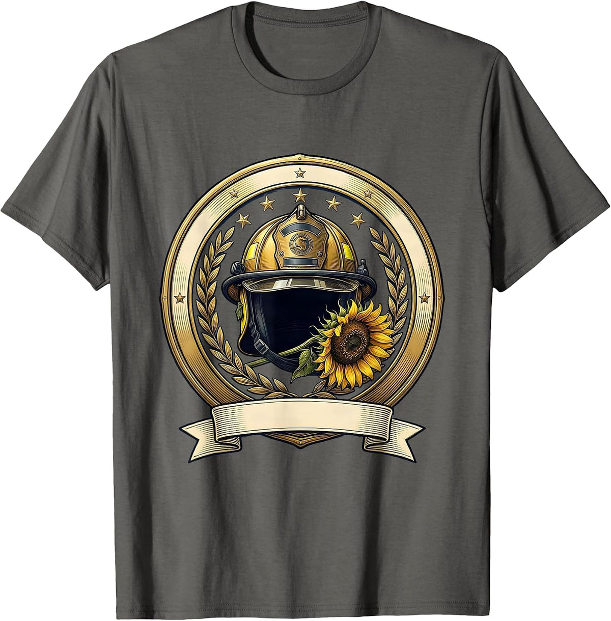September 11 Memorial First Responder Tribute T-Shirt - Asphalt Grey
