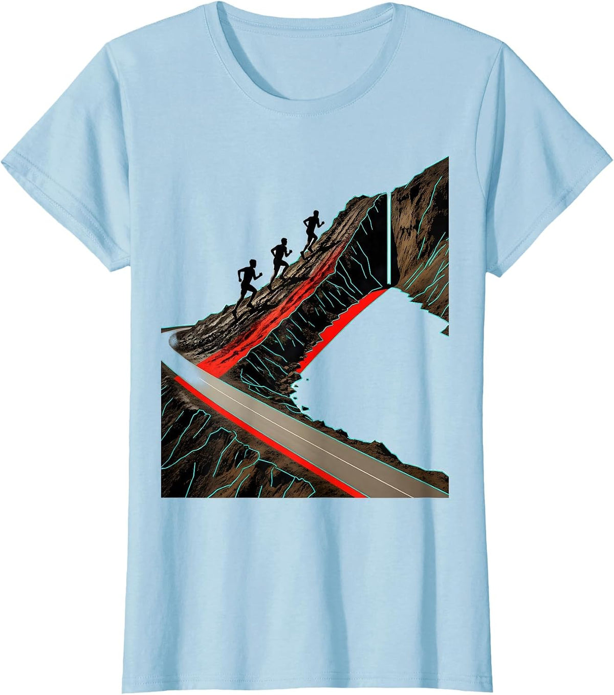 Women's Cross Country Runner Team Pride Track And Field T-Shirt - Baby Blue