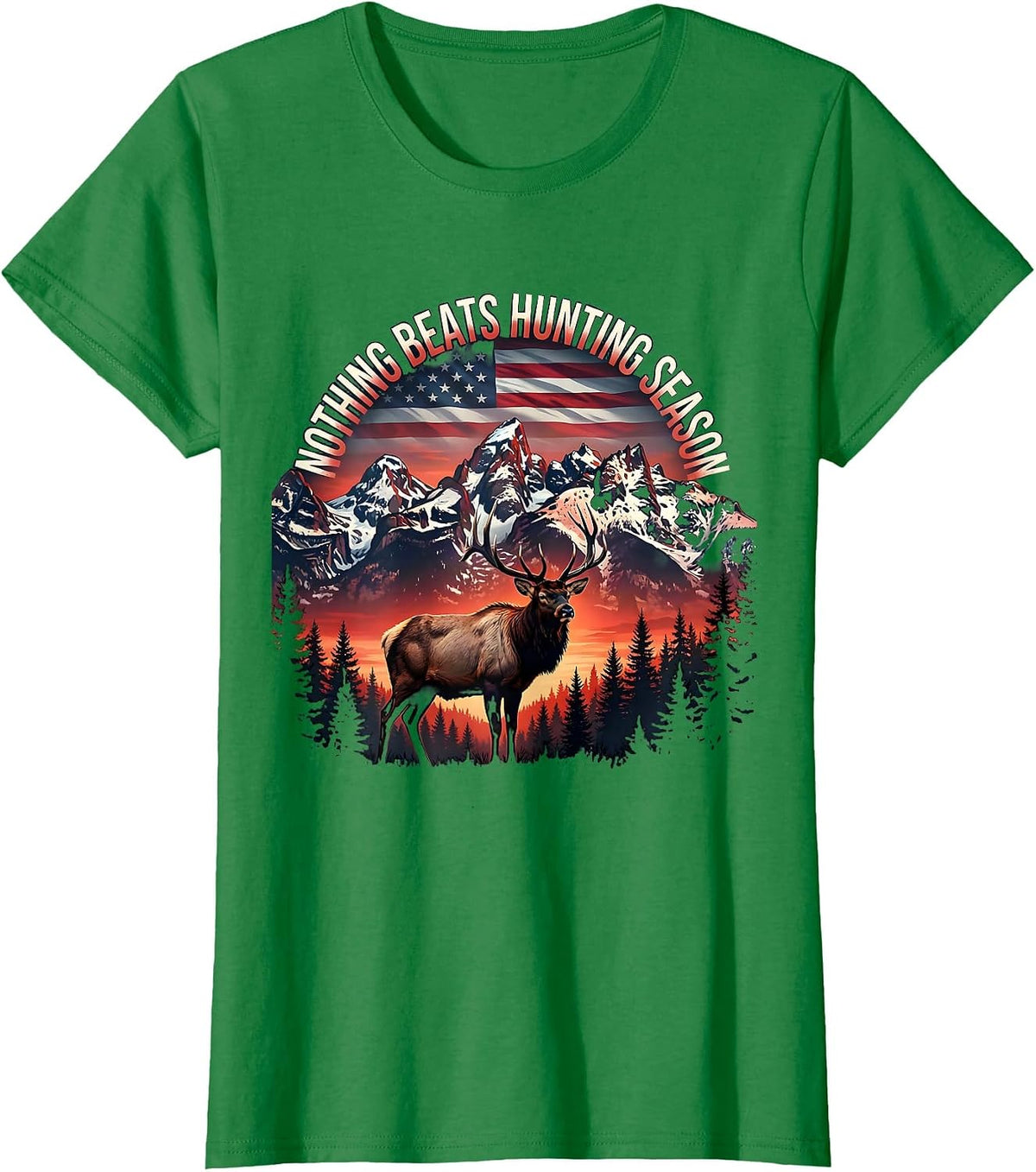 Women's Nothing Beats Hunting Season Graphic Design T-Shirt - Kelly Green