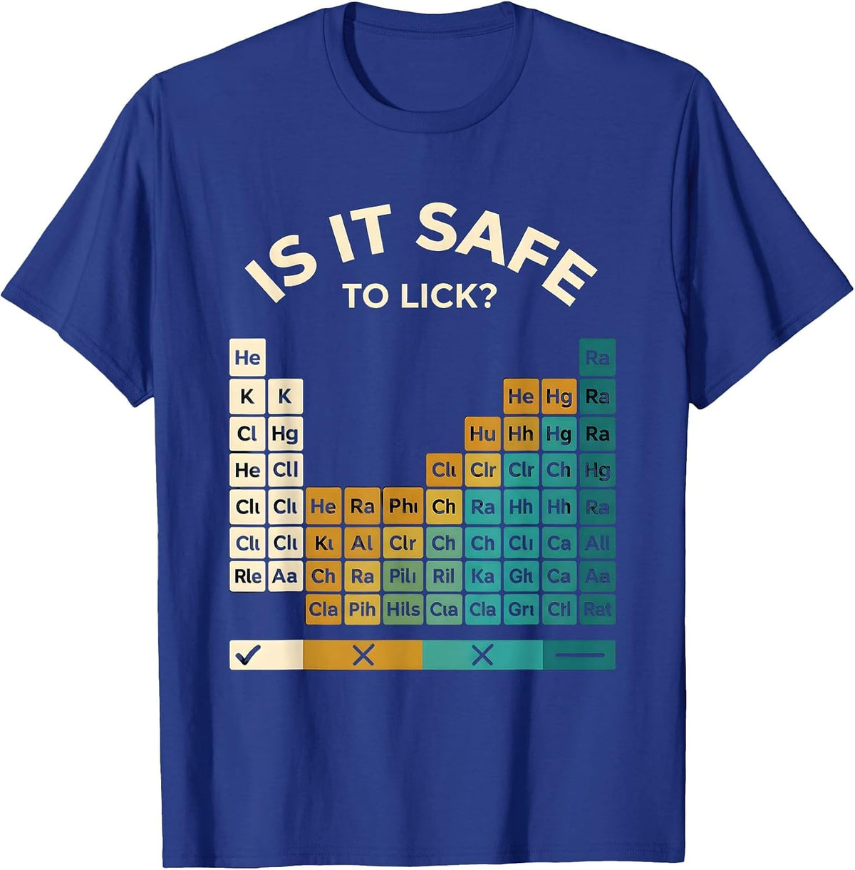 Is It Safe To Lick Funny Periodic Table Science Teacher T-Shirt - Royal Blue