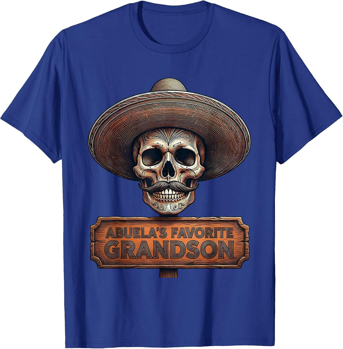 Abuela's Favorite Grandson Mexican Heritage Design T-Shirt - Royal Blue