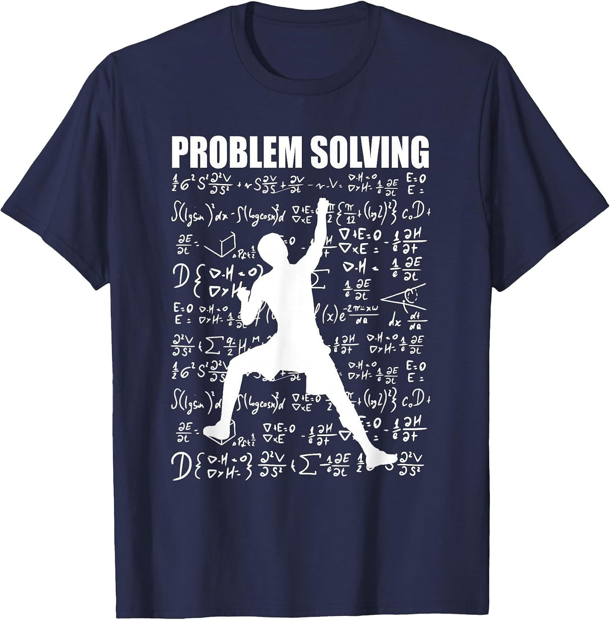 Problem Solving School Rock Climbing Climber Men Bouldering T-Shirt - Navy Blue