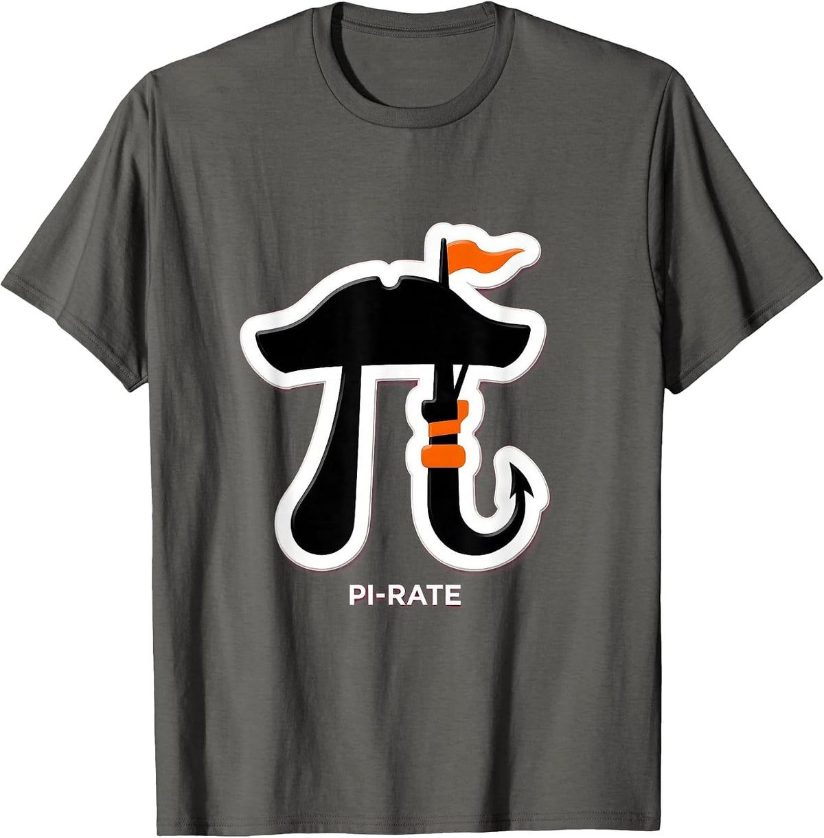 Men's Pi-Rate Funny Math Teacher Halloween Costume Substitutes T-Shirt - Asphalt Grey