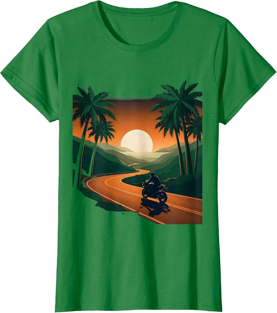 Women's Dominican Republic Motorbike Market Street Graphic T-Shirt - Kelly Green