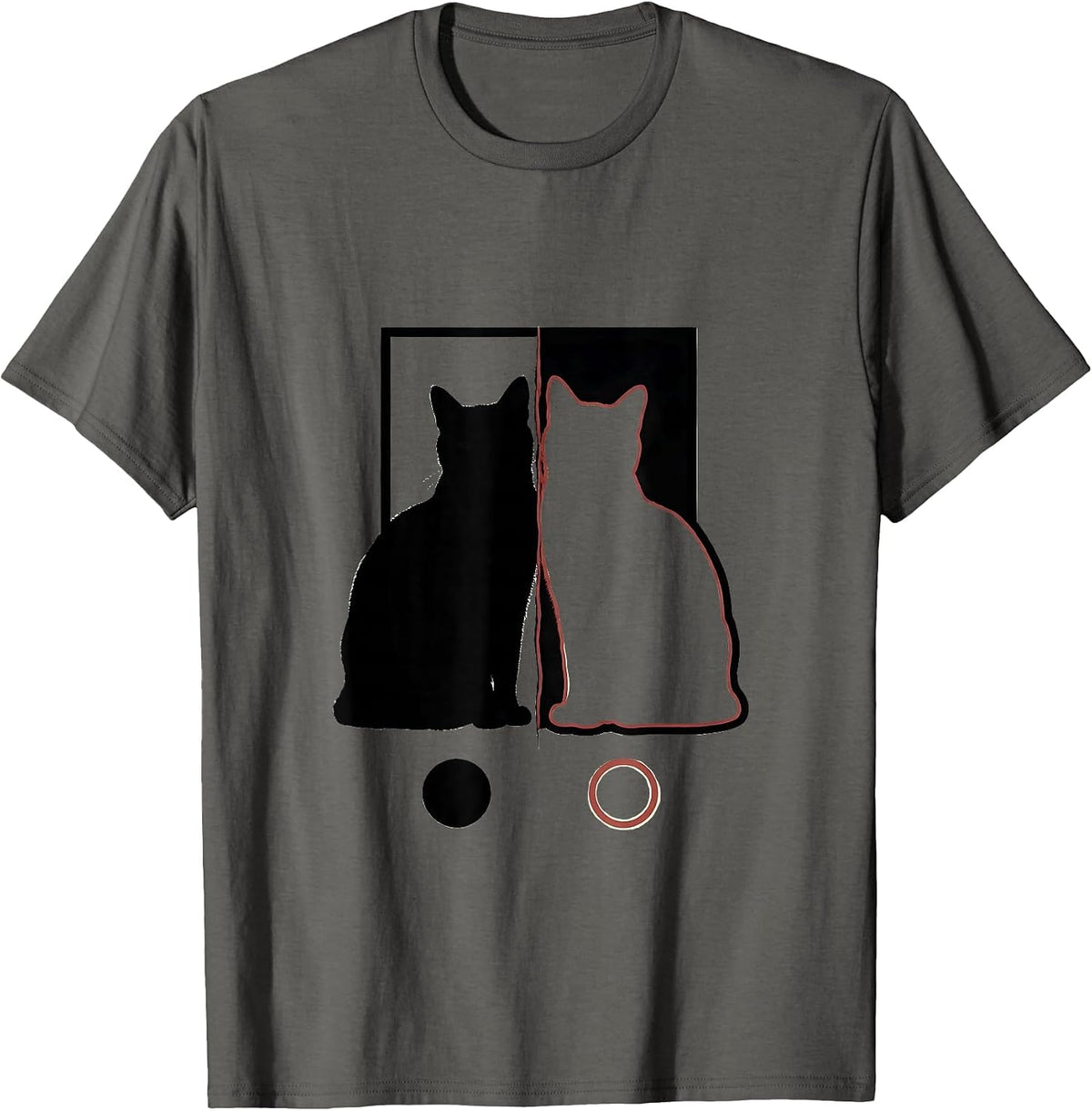 Schrodingers Cat Minimalist Physics Nerd Humor T-Shirt - Asphalt Grey