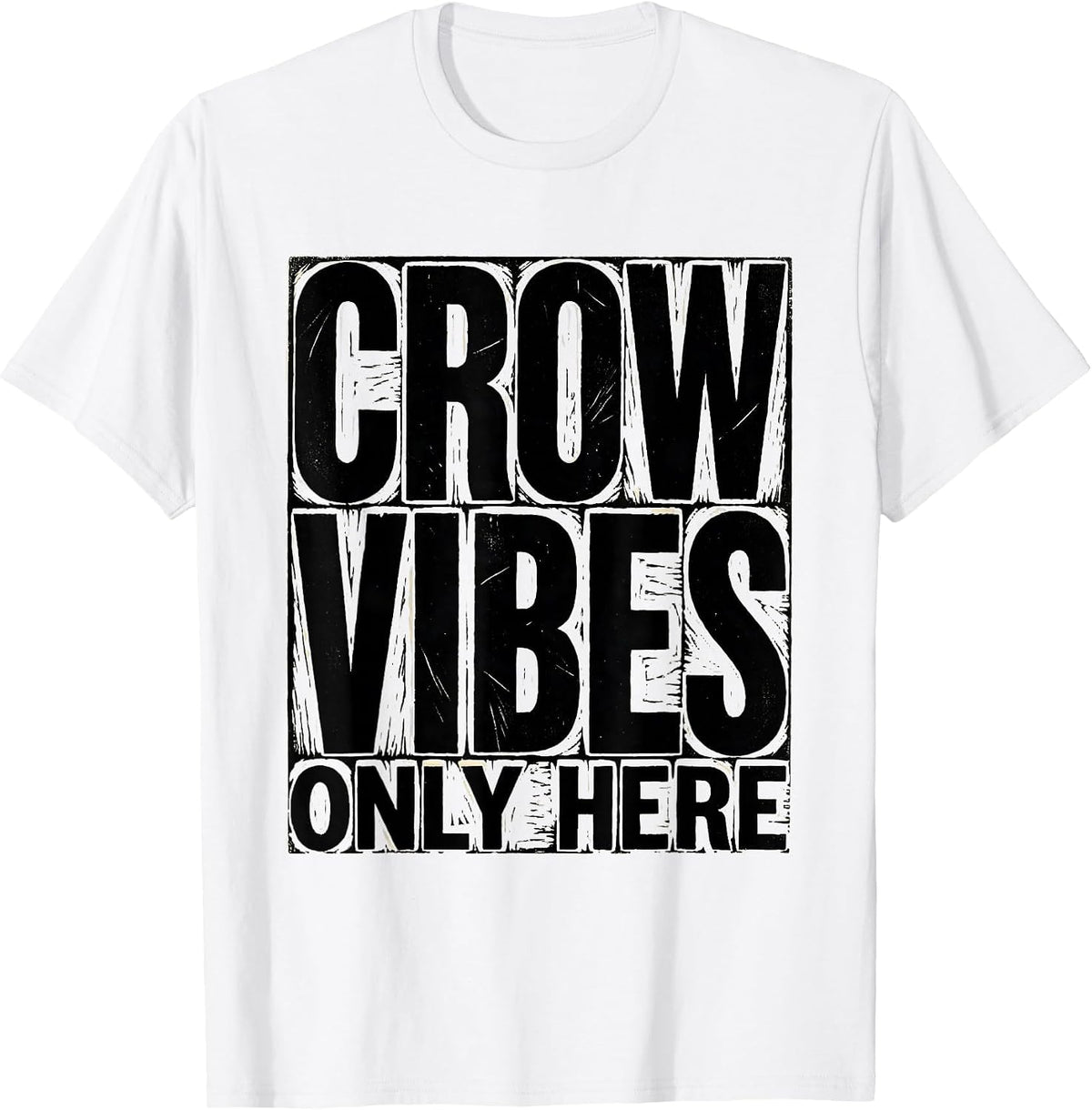Men's Crow Vibes Only Blackbird Nature Design T-Shirt - White
