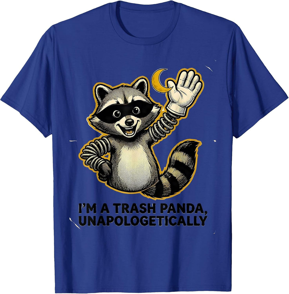 I'm A Trash Panda, Unapologetically Funny Retro Cartoon T-Shirt - Royal Blue