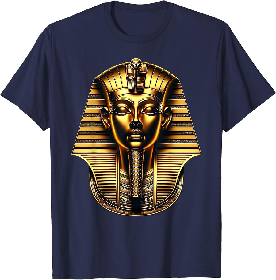 3DKing Pharaoh Tutankhamun King TUT Pharaoh Ancient Egyptian T-Shirt - Navy Blue