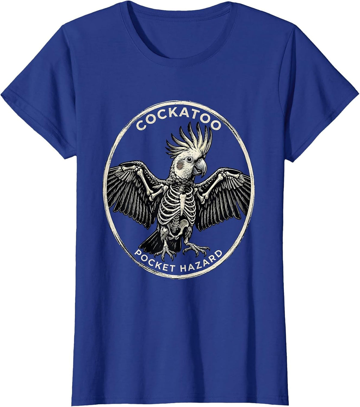 Women's Cockatoo Pocket Hazard Funny Cockatiel Bird Lover Gift T-Shirt - Royal Blue