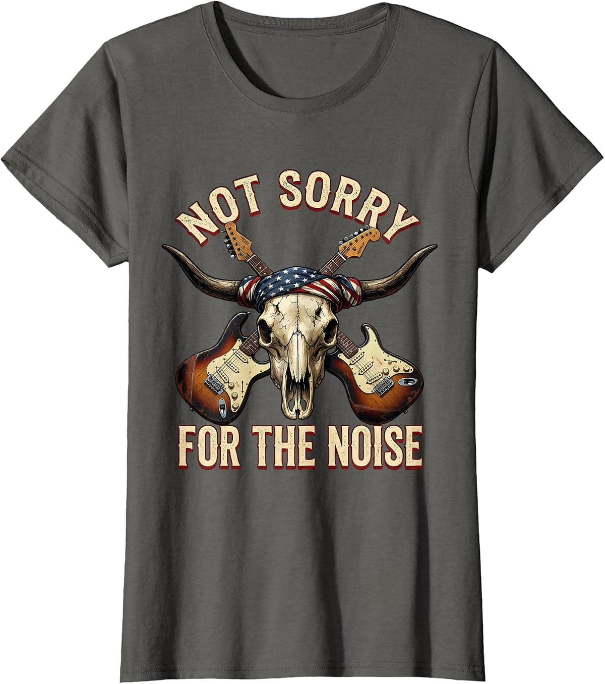 Women's Not Sorry For The Noise Death Metal Design T-Shirt - Asphalt Grey
