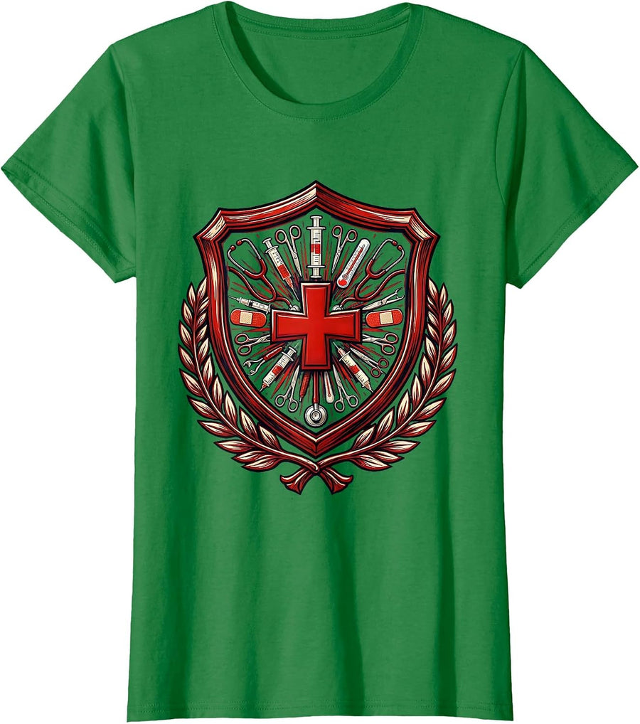 Women's Medical Assistant Emergency Kit Graphic T-Shirt - Kelly Green