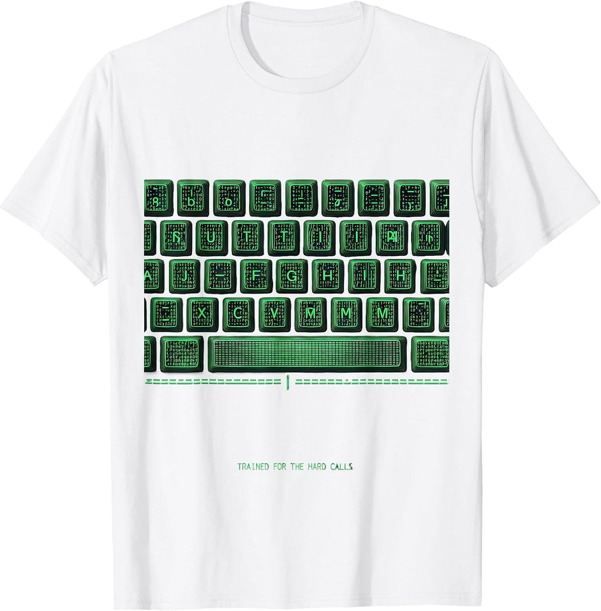 Men's Trained For The Hard Calls Ascii Terminal Art Social Worker T-Shirt - White