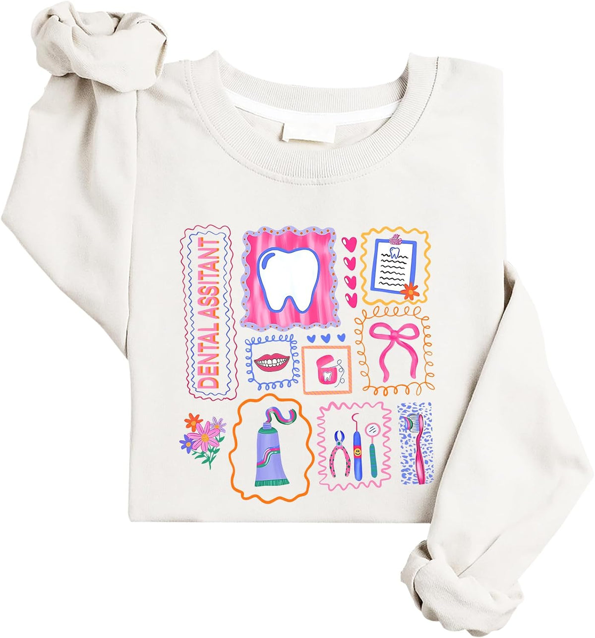 Dental Assistant Sweatshirt Dental Sweatshirt Woman - White