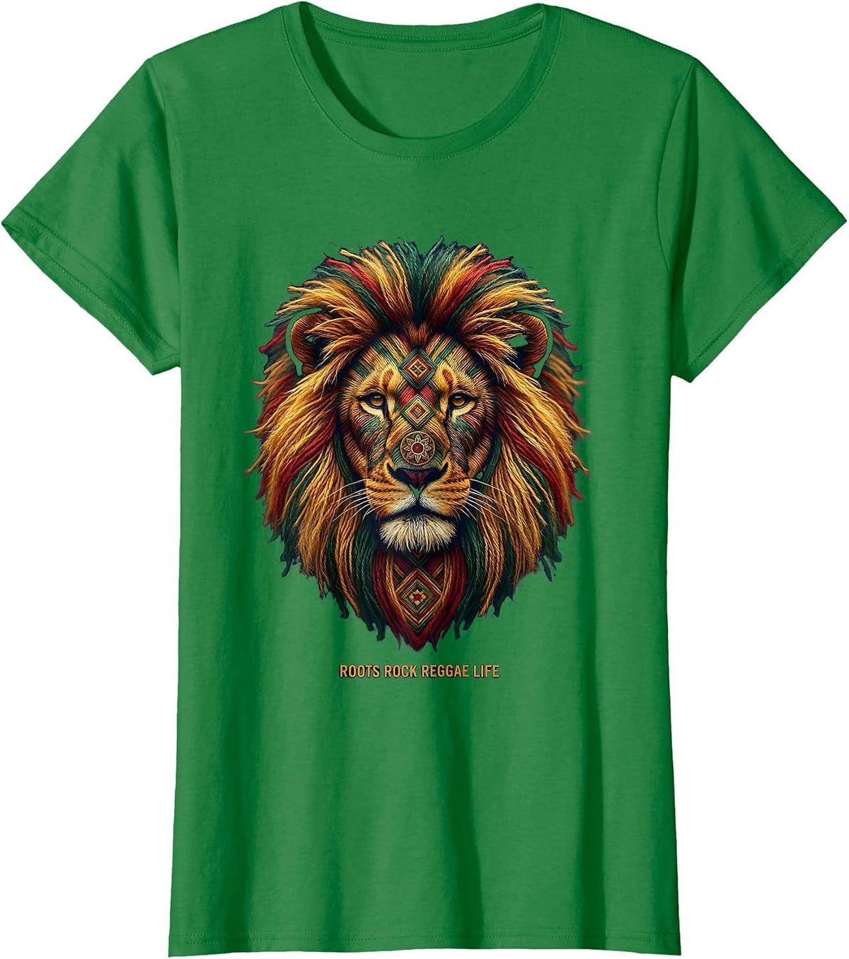 Women's Roots Rock Reggae Life Jamaica Design T-Shirt - Kelly Green