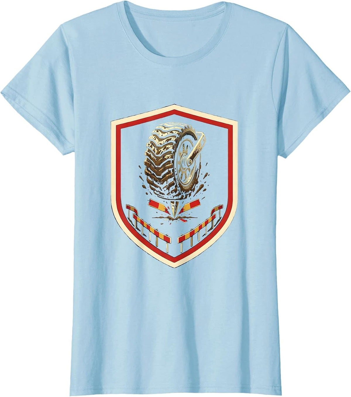 Women's Cross Country Spike Shield Track And Field Runner Gift T-Shirt - Baby Blue
