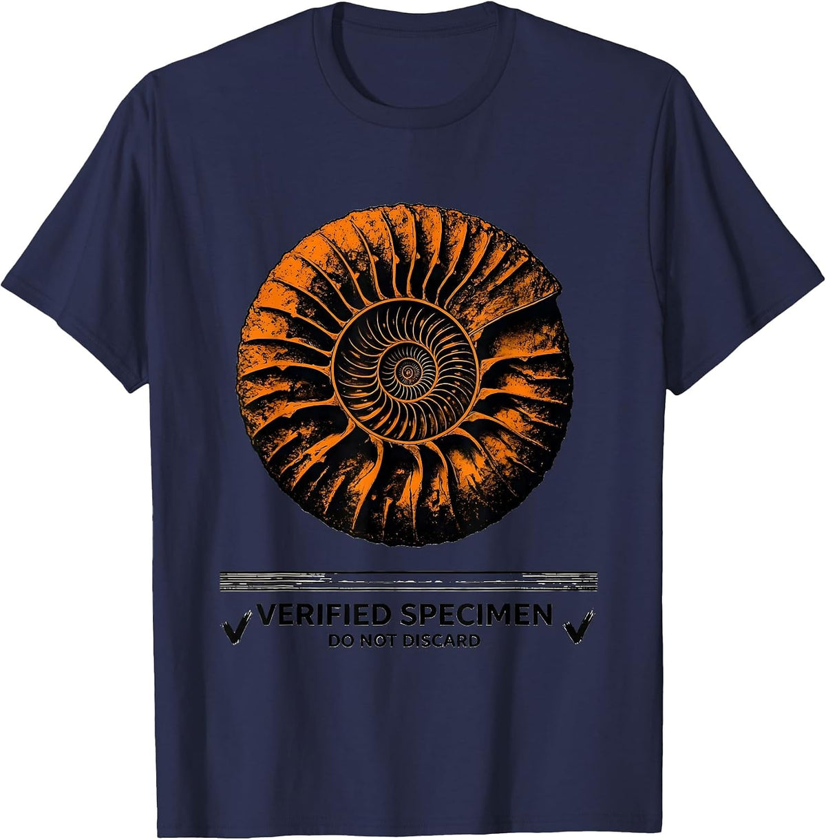 Men's Verified Specimen Do Not Discard Funny Geology Rock T-Shirt - Navy Blue