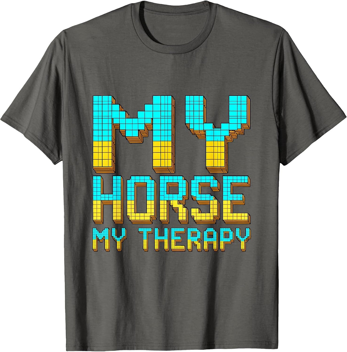 My Horse My Therapy Equestrian Design T-Shirt - Asphalt Grey