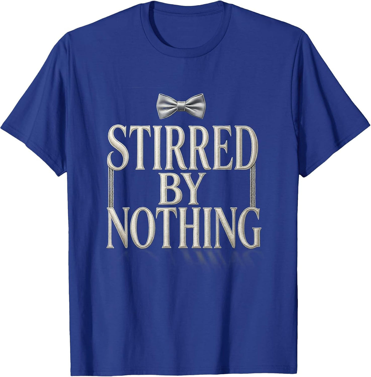 Stirred by Nothing Martini Cocktail Design T-Shirt - Royal Blue