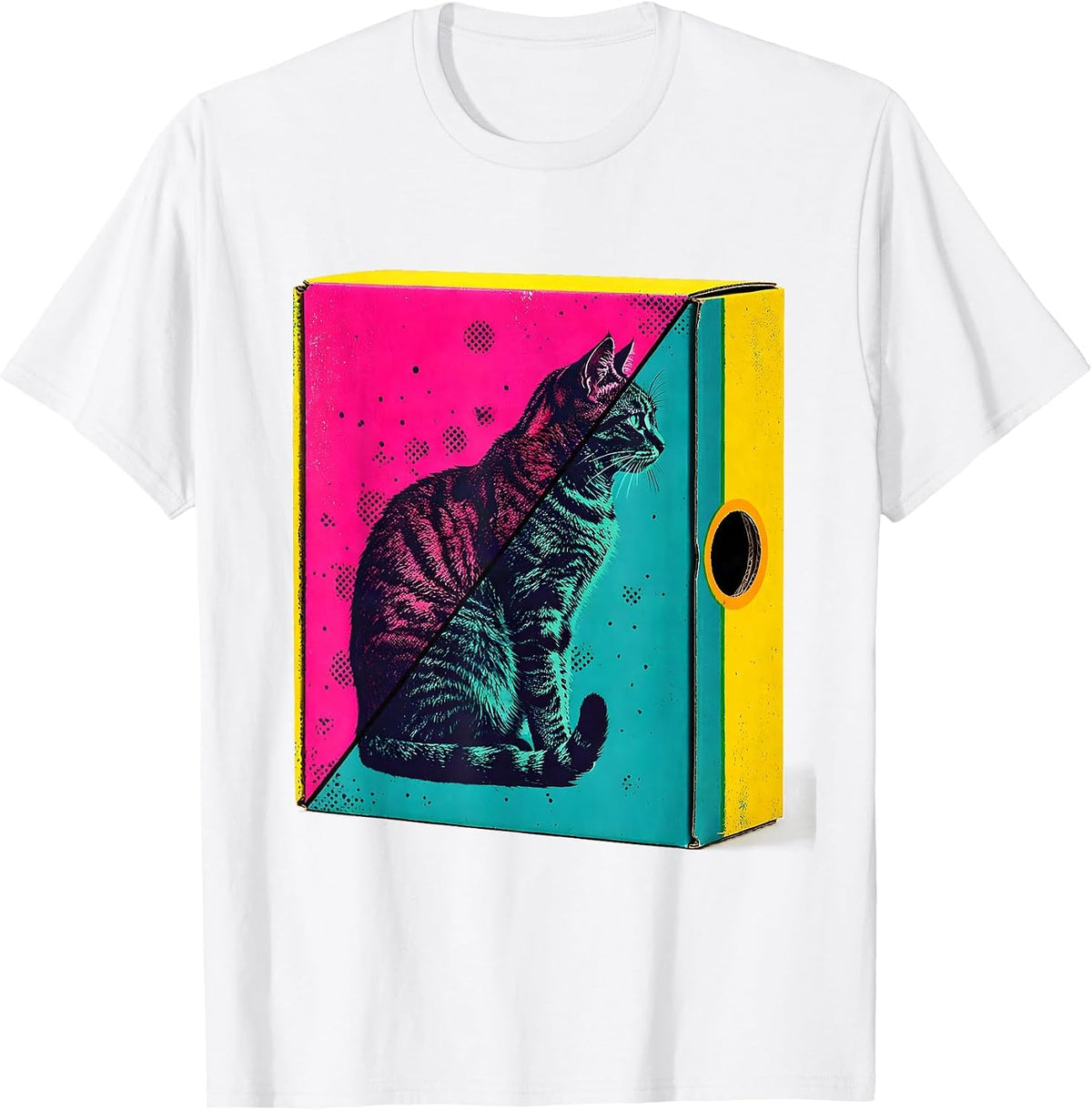 Men's Schrödinger Cat Box Quantum Physics Humor T-Shirt - White