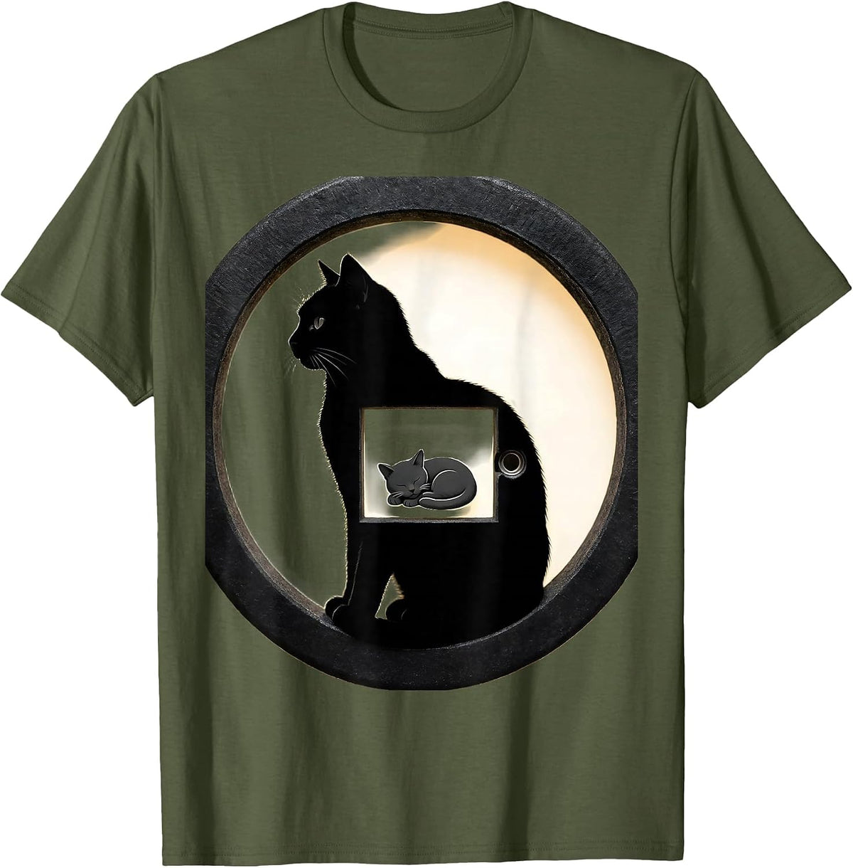 Men's Schrodingers Cat Quantum Physics Humor Silly T-Shirt - Olive Green