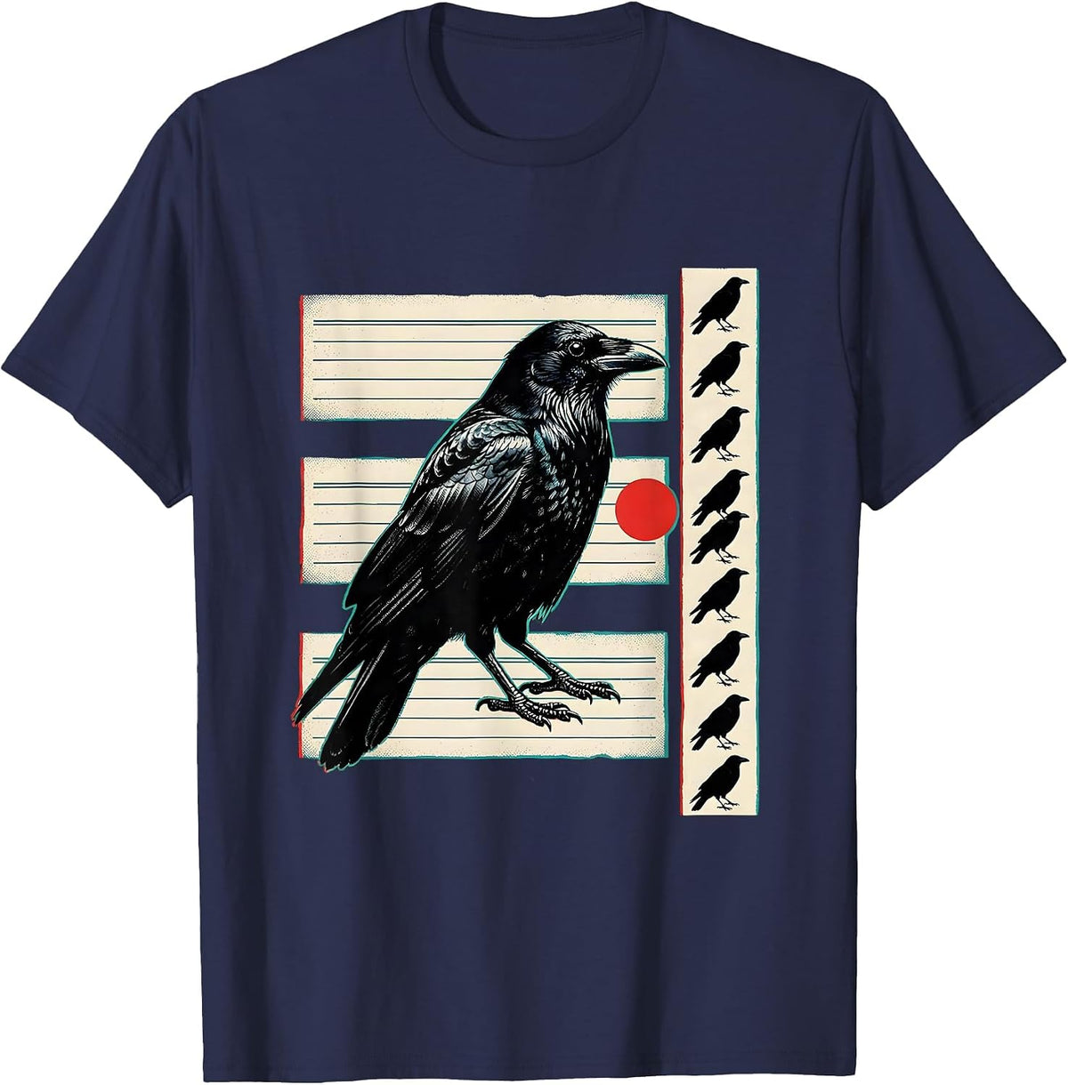 Men's Attempted Murder Crow Dark Humor Gothic Bird Lover T-Shirt - Navy Blue