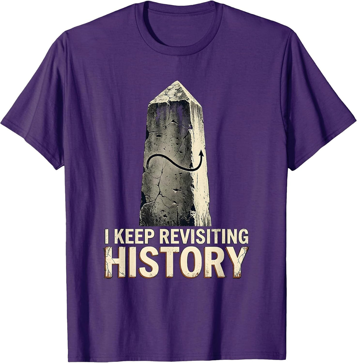 Men's I Keep Revisiting History Distressed Funny History Teacher T-Shirt - Purple