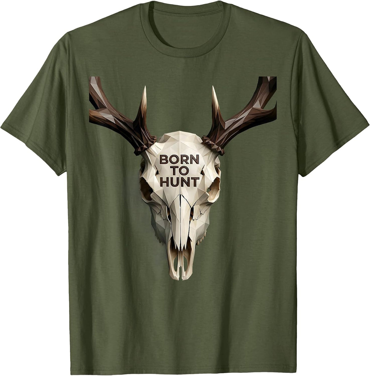 Men's Born to Hunt Outdoor Hunting Design T-Shirt - Olive Green