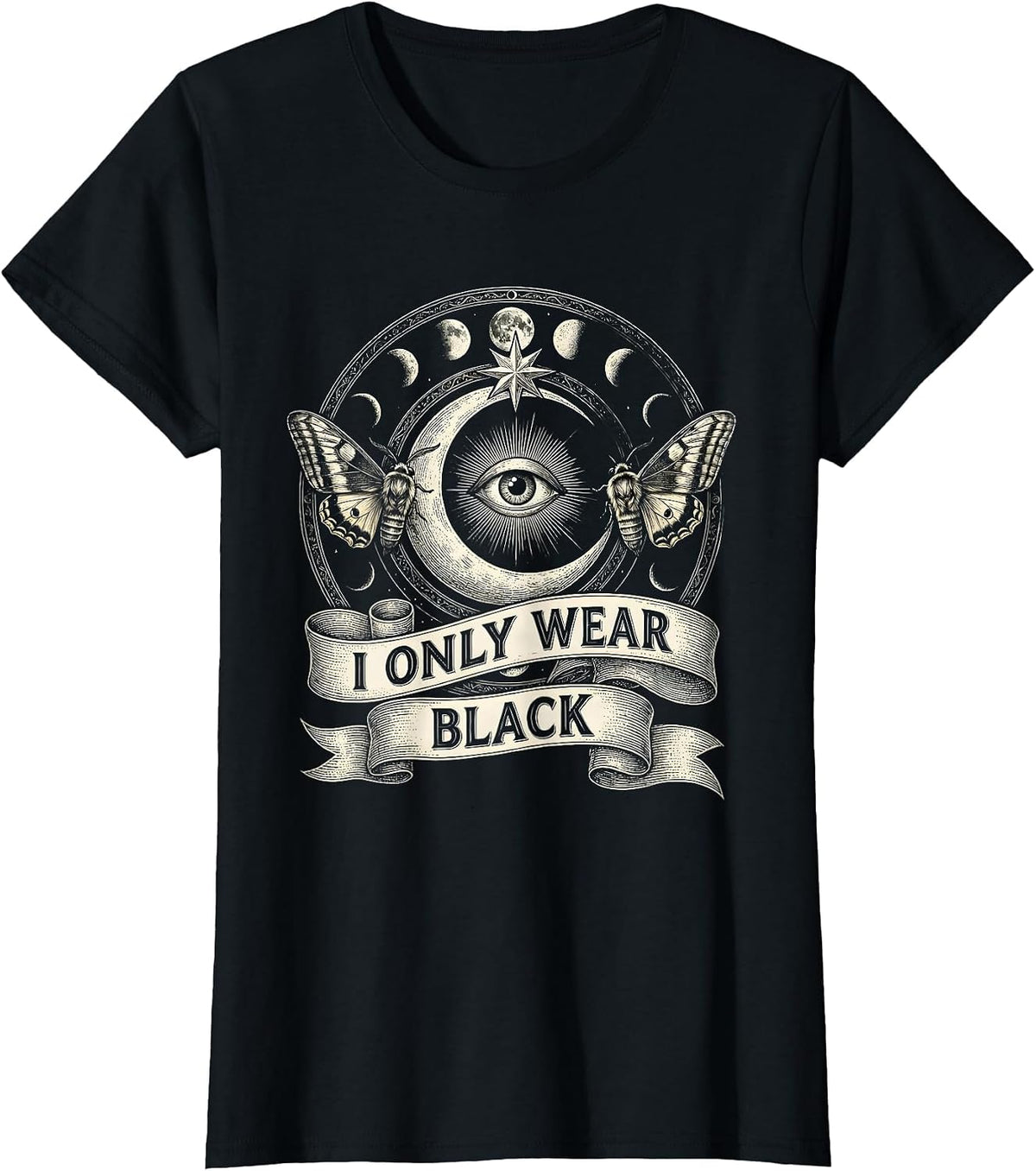 I Only Wear Black Goth Dark Aesthetic Design T-Shirt - Black