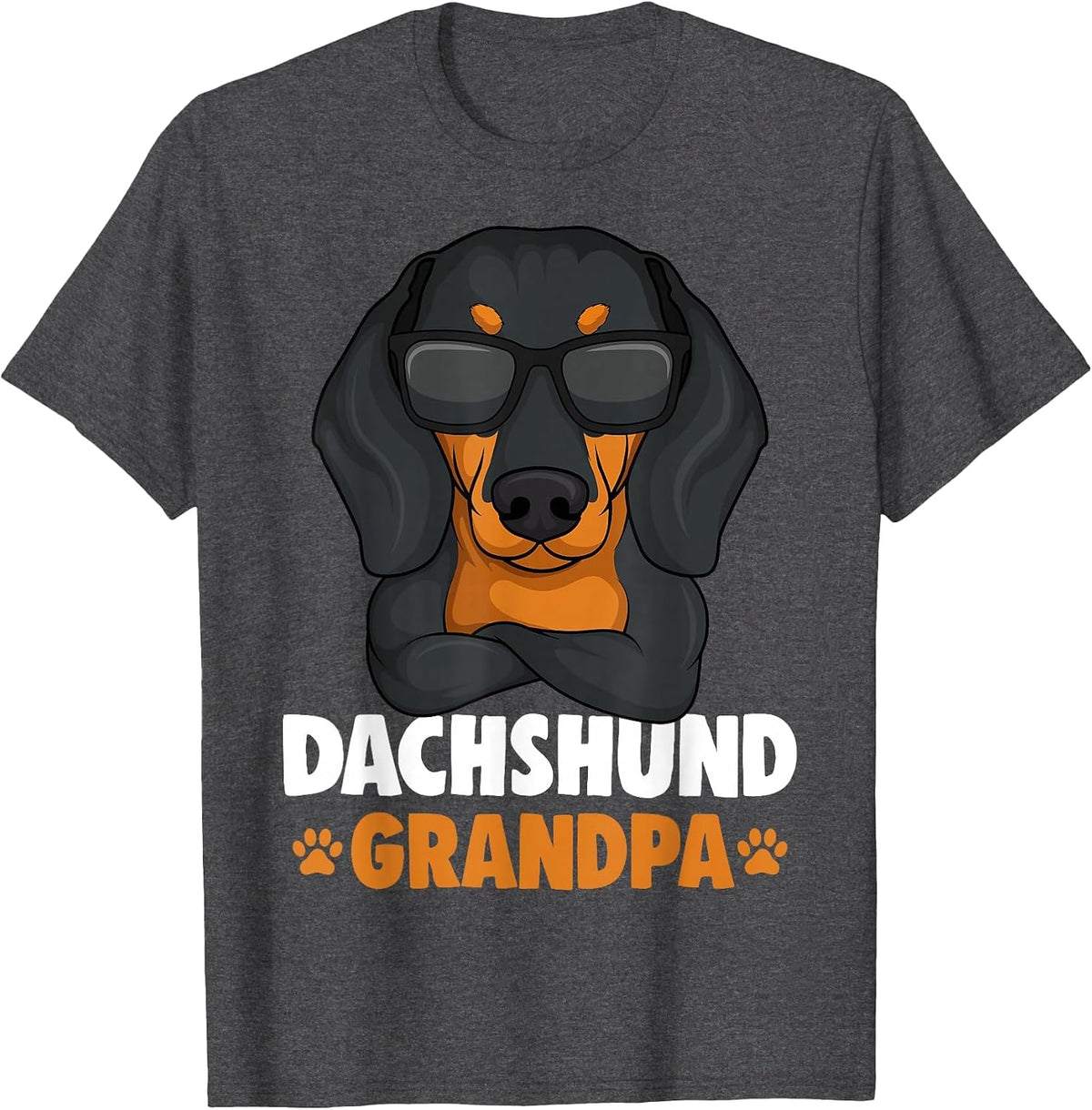 Dachshund Grandpa Weenie Dog Weiner Dog T-Shirt - Dark Heather Grey