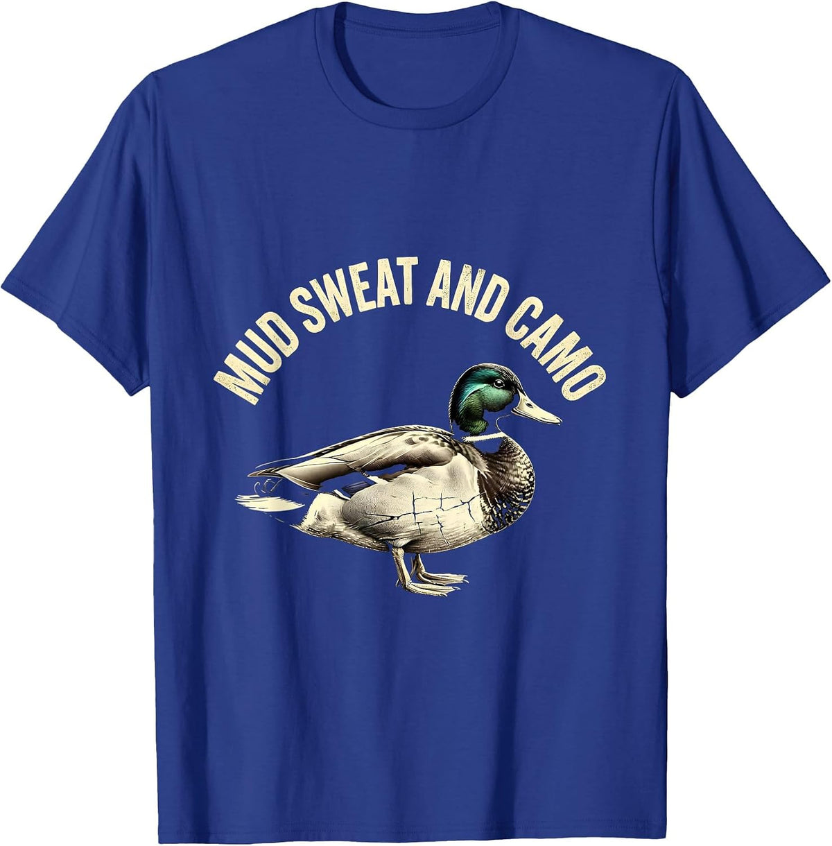 Men's Mud Sweat and Camo Bottomland Hunting Design T-Shirt - Royal Blue