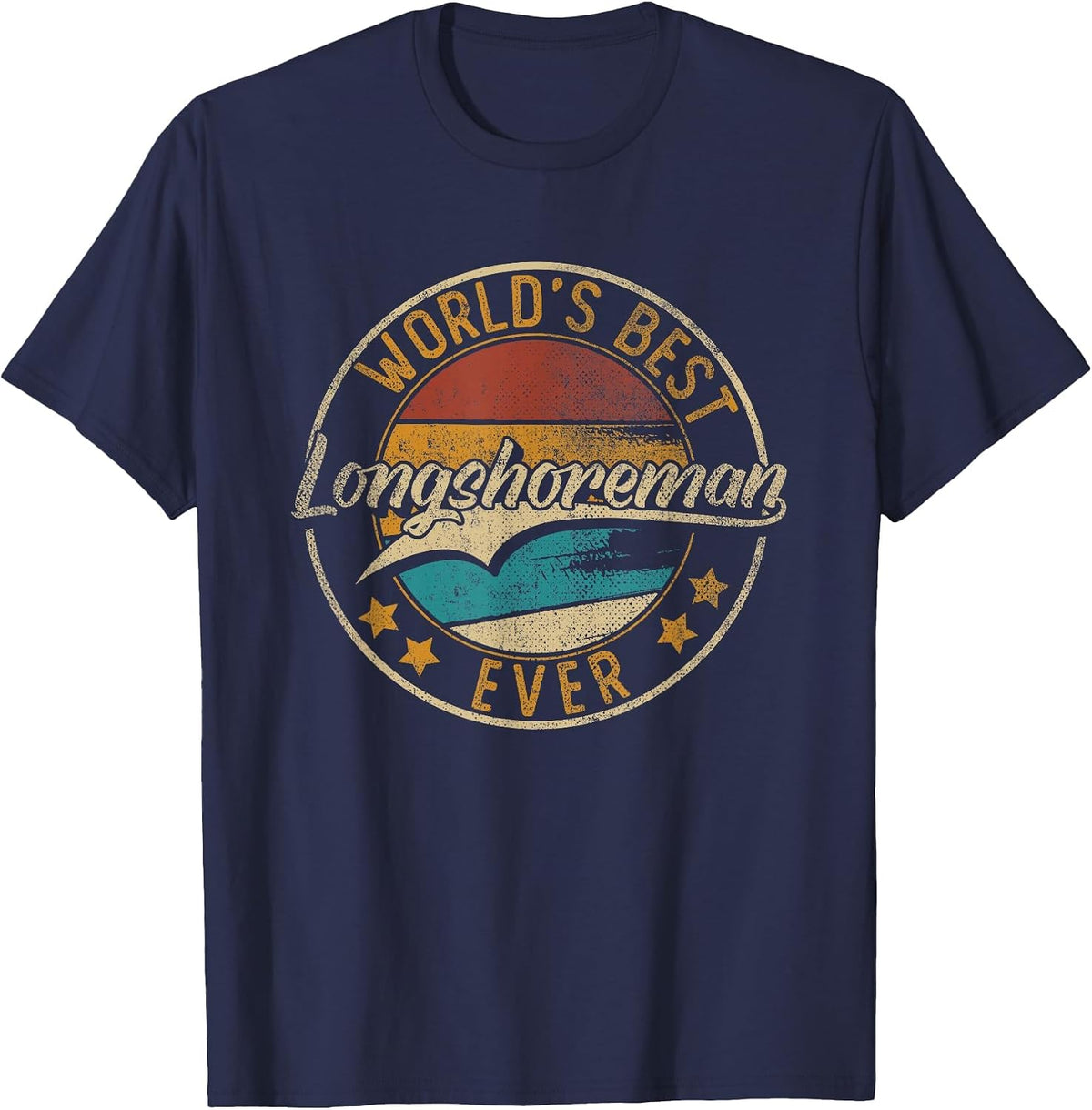 Worlds Best Longshoreman | Dock Worker T-Shirt - Navy Blue