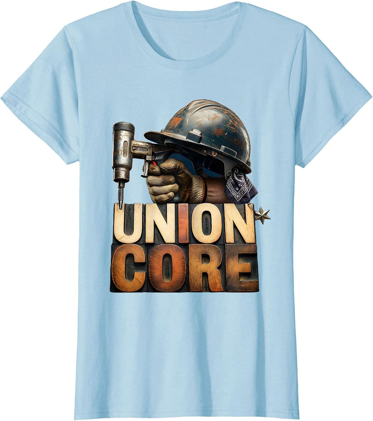 UNION CORE Labor Day Union Member Labor Pride T-Shirt - Baby Blue