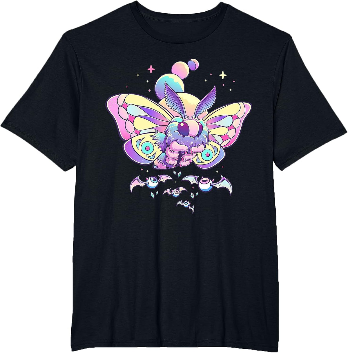 Pastel Goth Moth Cute Creepy Aesthetic Gothic Kawaii Occult T-Shirt - Black