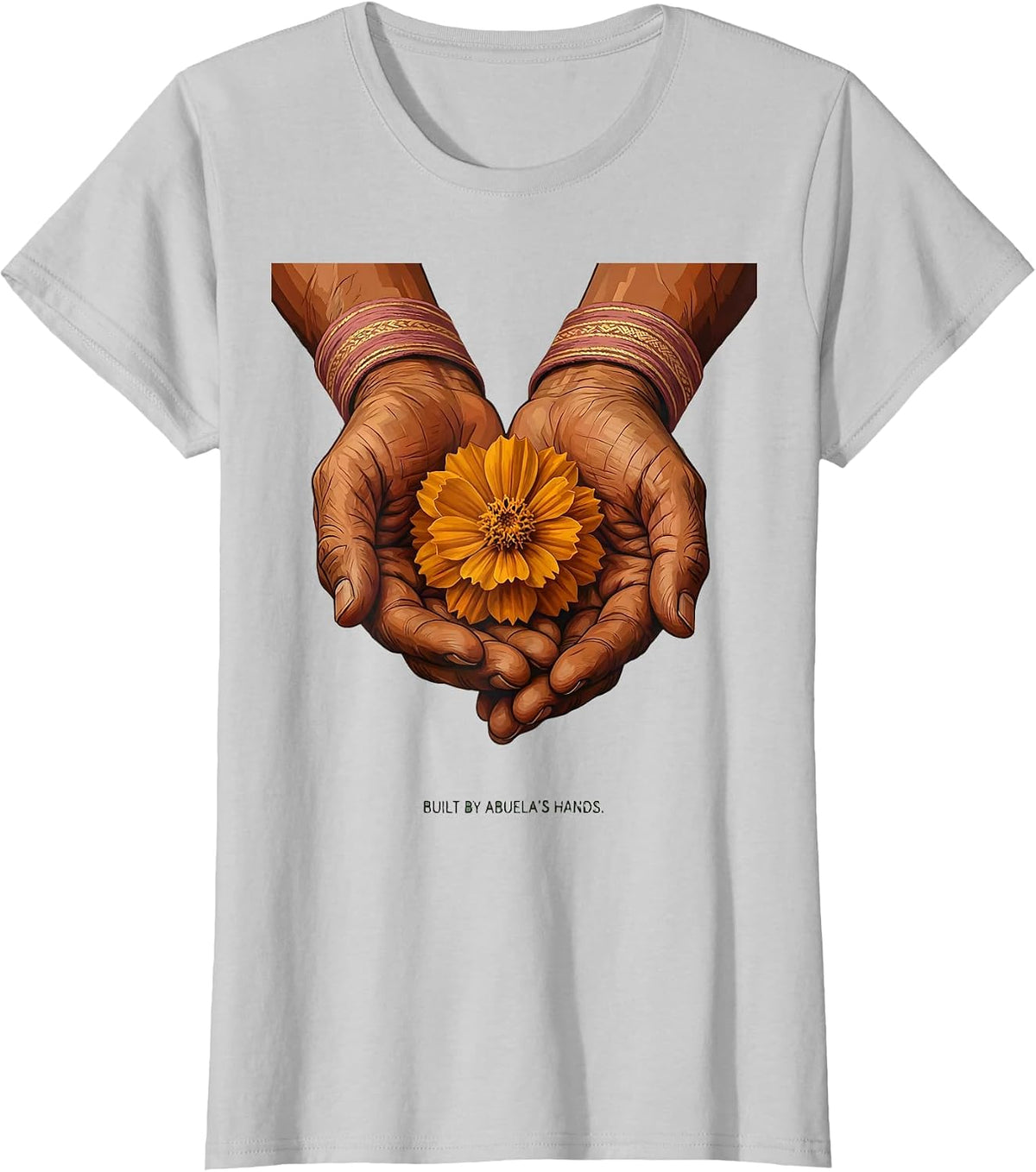 Built by Abuelas Hands Mexico Heritage Design T-Shirt - Silver Grey
