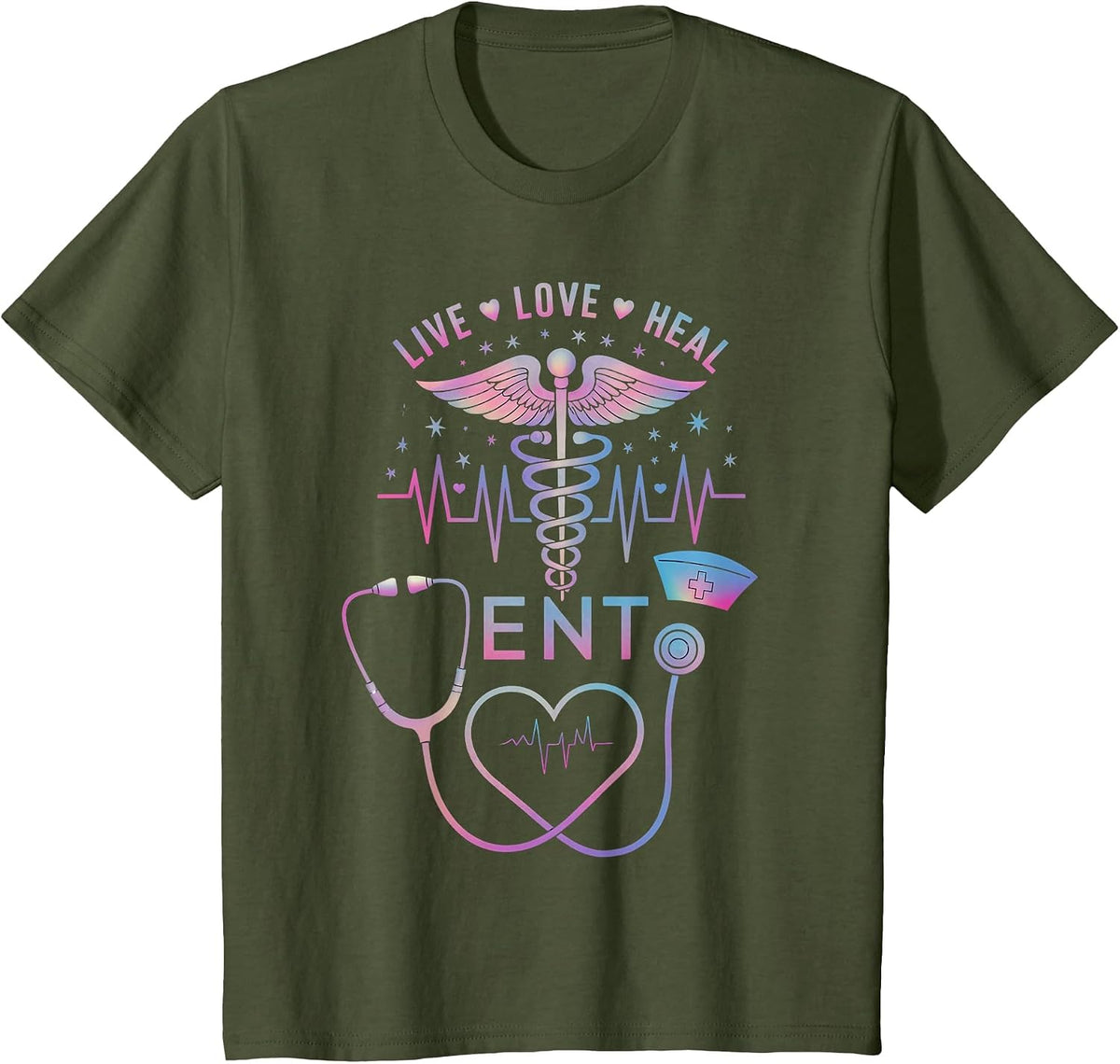 ENT Nurse Otolaryngology Doctor Otolaryngologist ENT T-Shirt - Olive Green