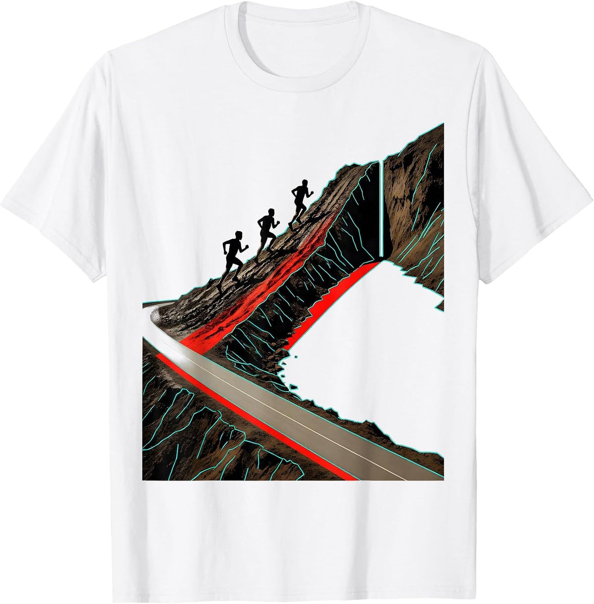 Men's Cross Country Runner Team Pride Track And Field T-Shirt - White