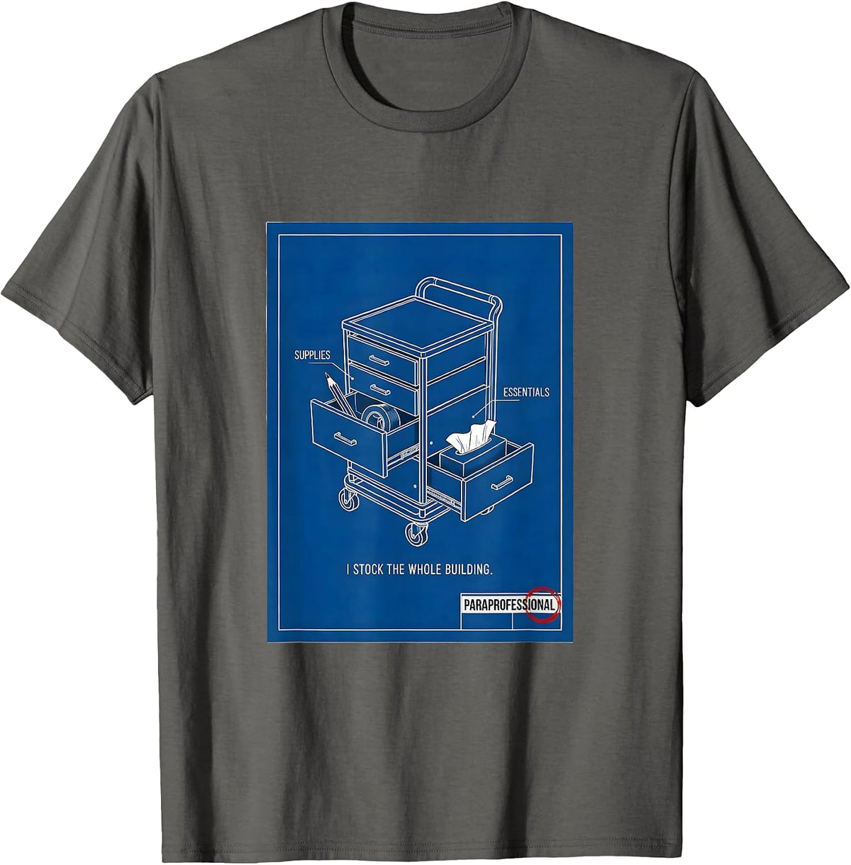 Paraprofessional I Stock The Whole Building Teacher T-Shirt - Asphalt Grey
