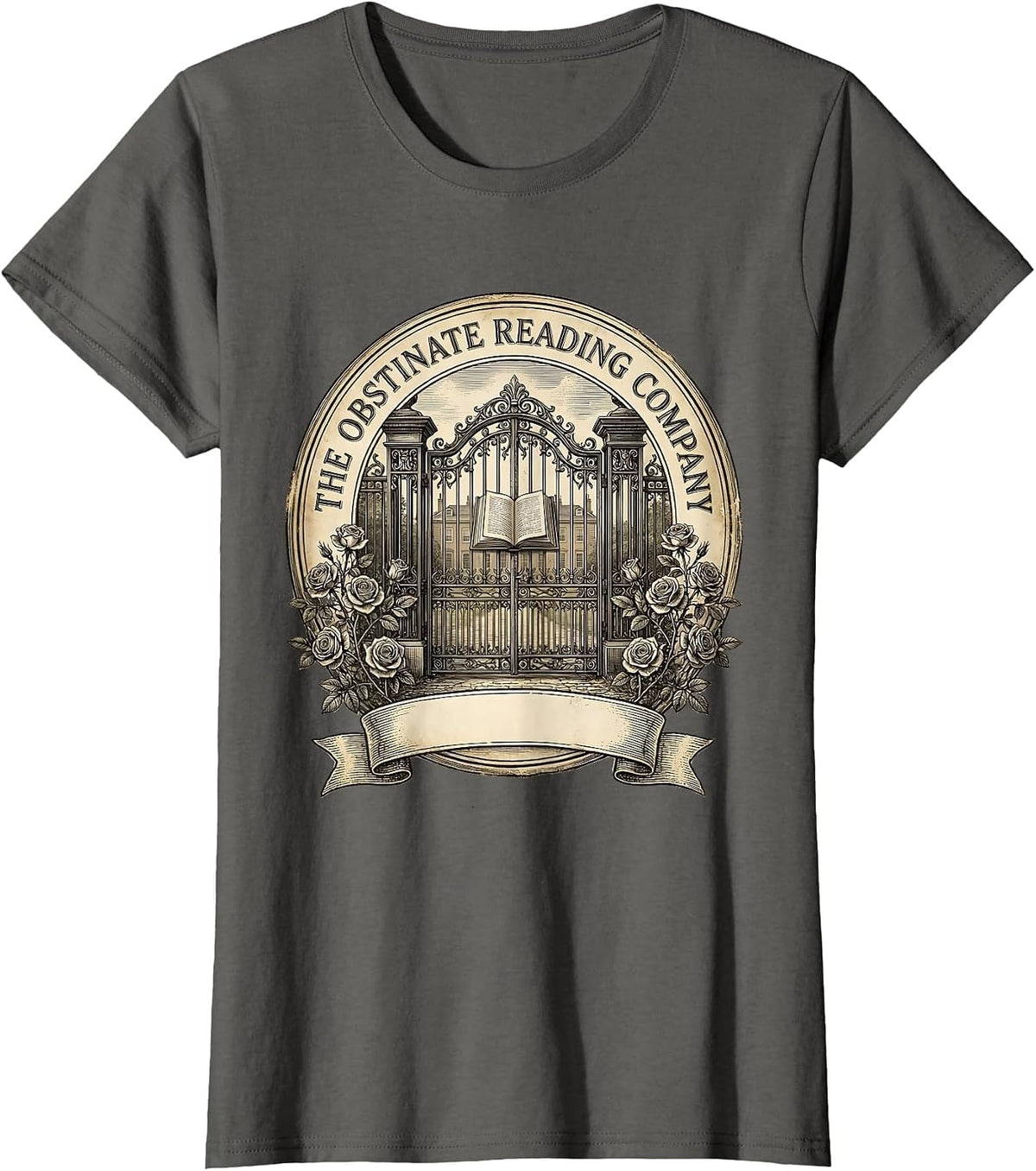 Women's The Obstinate Reading Company Vintage Jane Austen Pride T-Shirt - Asphalt Grey
