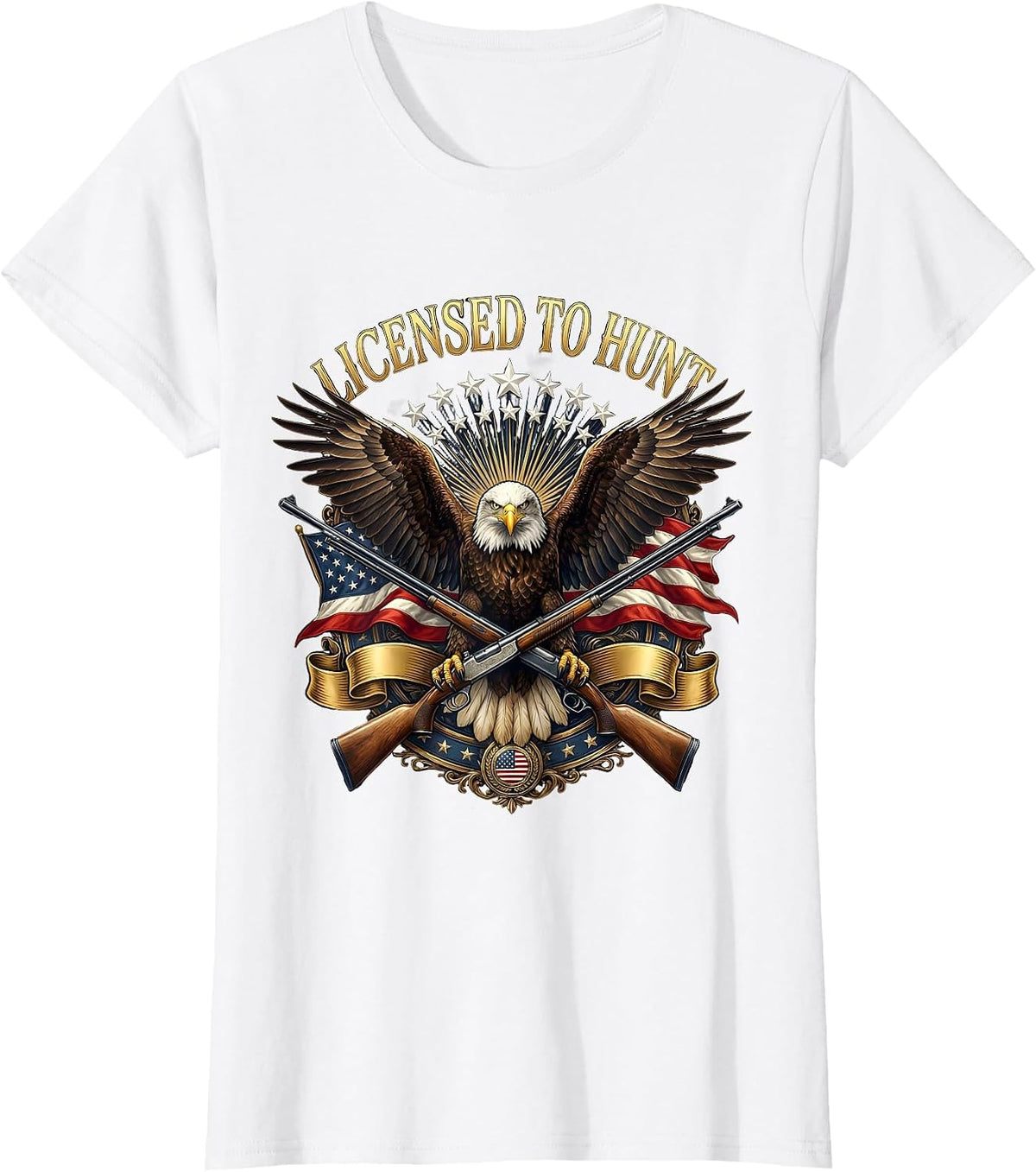 Licensed to Hunt Proud Hunter Graphic Design T-Shirt - White
