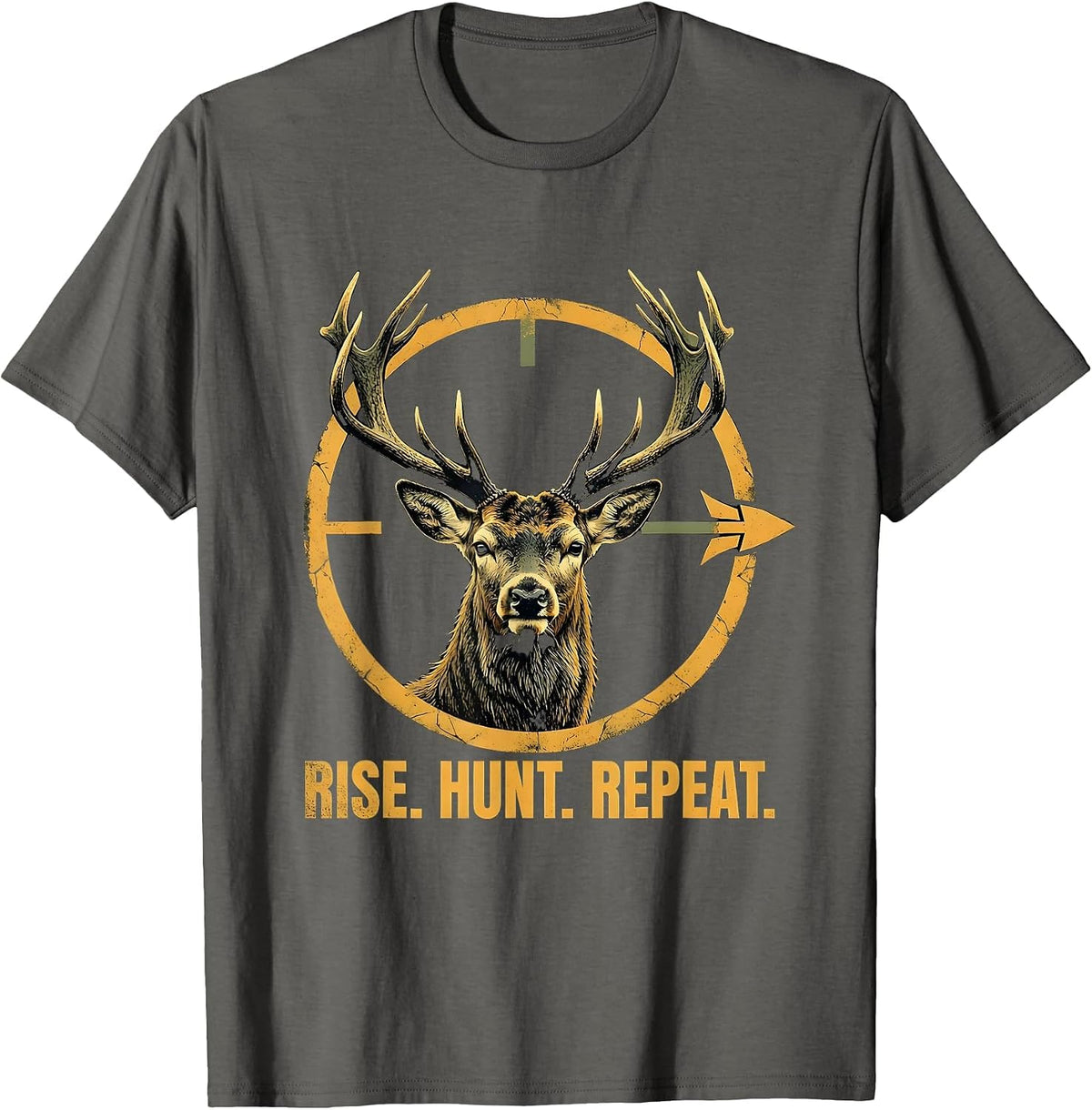 Men's Rise Hunt Repeat Hunting Lifestyle Design T-Shirt - Asphalt Grey