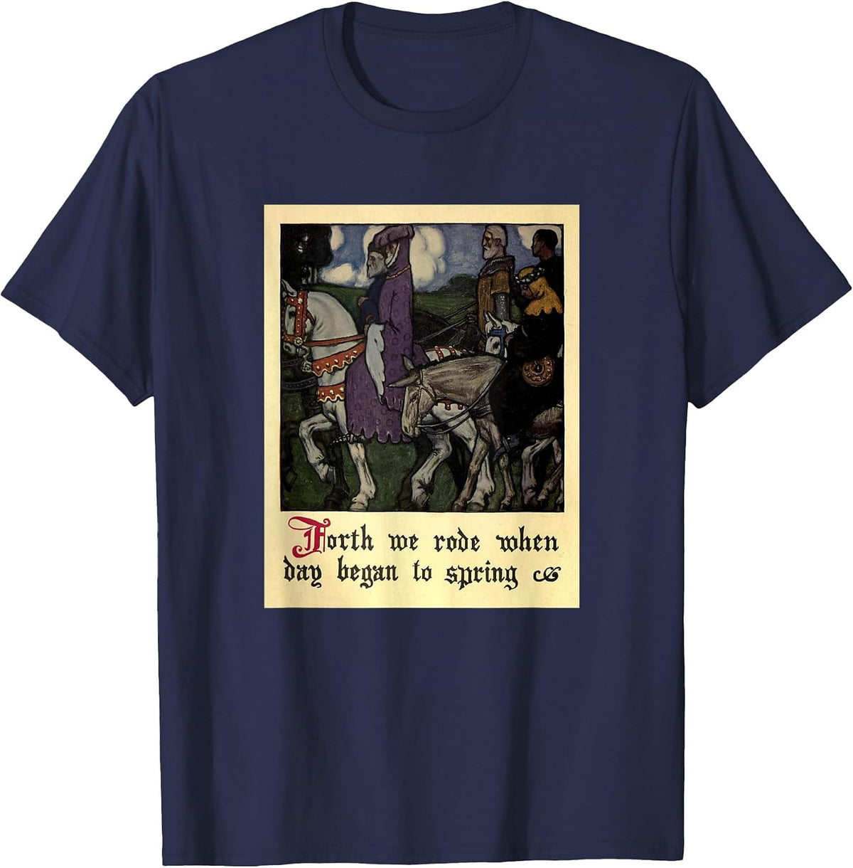 Canterbury Tales - Forth We Ride T-Shirt - Navy Blue