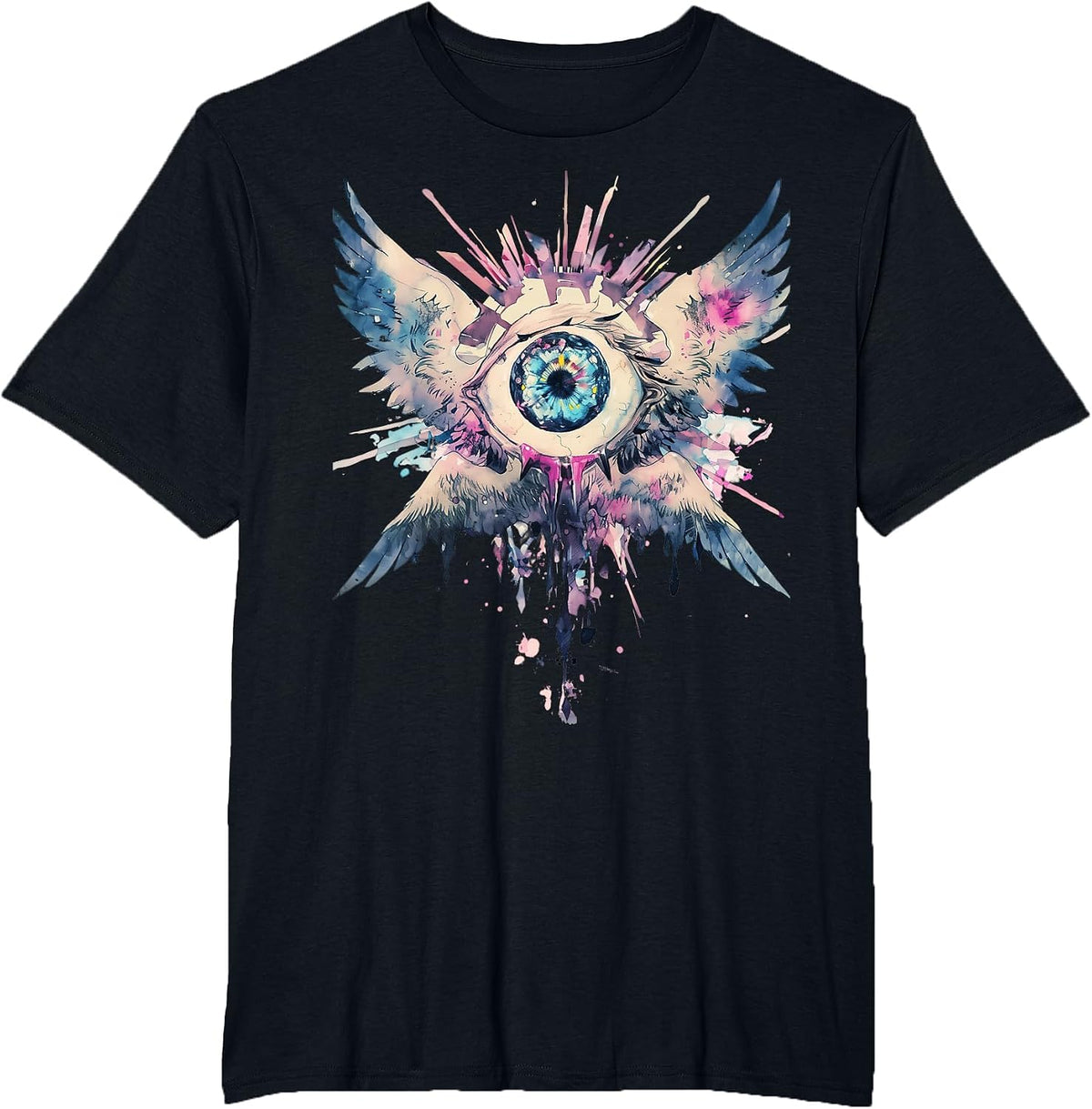 Biblically Accurate Angel Seraphim Ophanim Pastel Goth T-Shirt - Black
