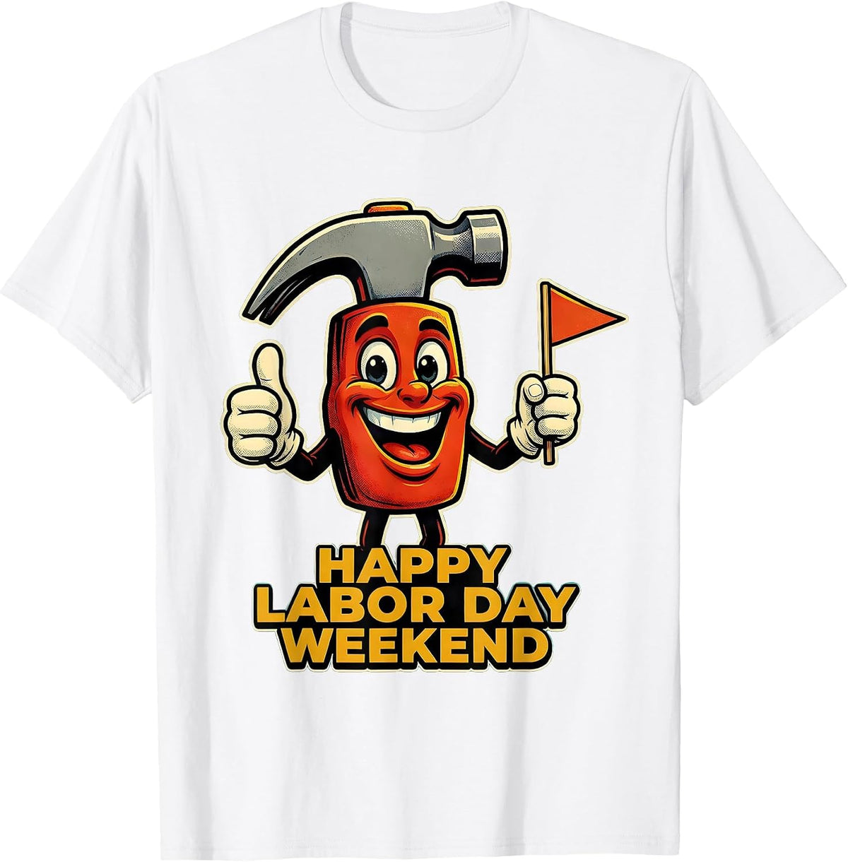 Men's Happy Labor Day Weekend Graphic Design T-Shirt - White