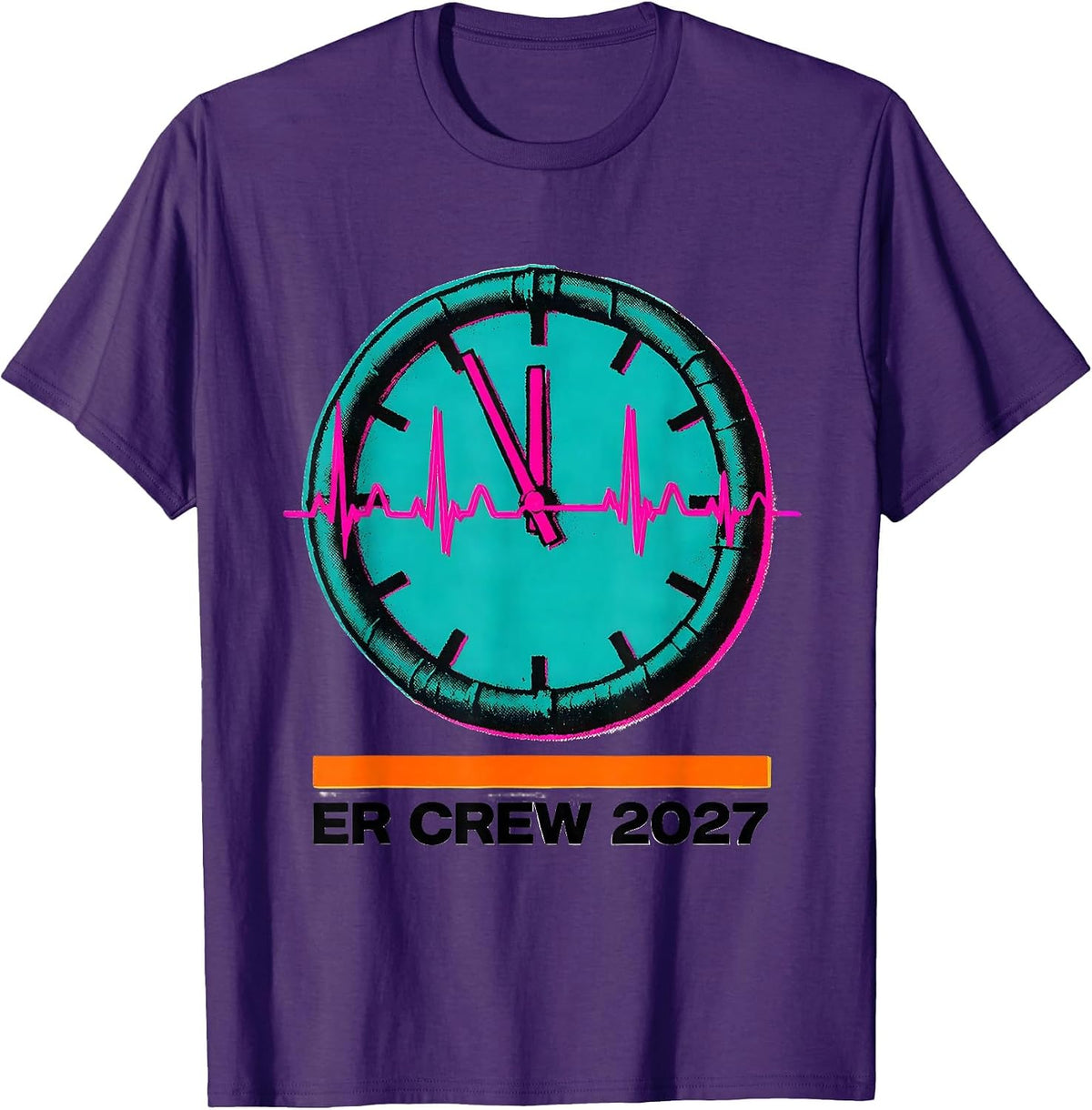 Men's ER Crew 2027 Funny Nurse Crew New Years Eve Party T-Shirt - Purple