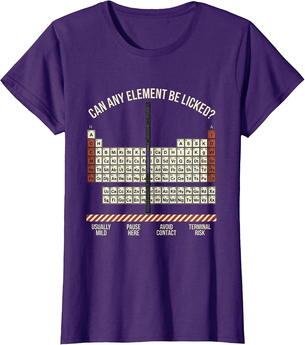 Women's Can Any Element Be Licked Funny Science Teacher Gift T-Shirt - Purple
