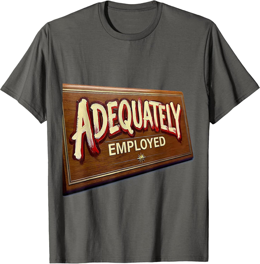 Adequately Employed Not The Worst Worker Design T-Shirt - Asphalt Grey